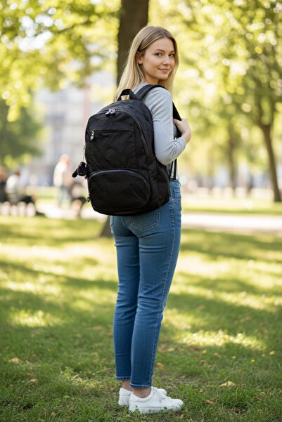 by polo clup Unisex Crinkle Waterproof Fabric Large Size Multi-Pocket School Bag