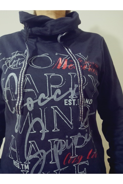 hoaryage Basic Cotton Folded Collar Oversized Women's Sweatshirt Export Surplus