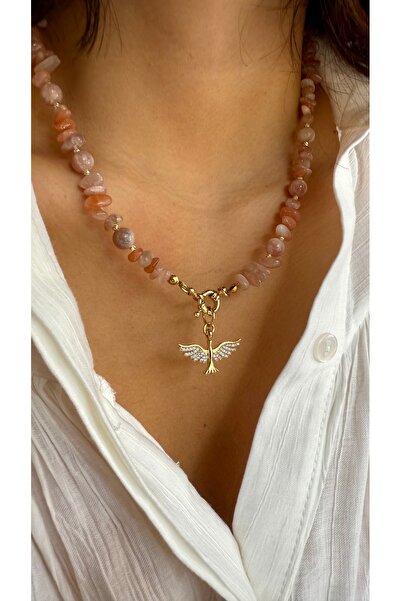 Gigi Güneş taşı Anka tasarım kolye