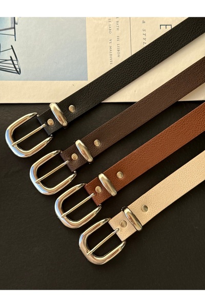 TABA BUTİK Buckle Detailed Women's Leather Belt 105 Cö