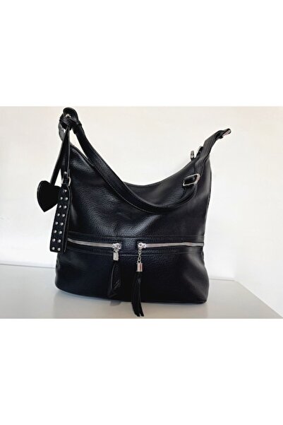 O.M.D Geantă de umăr pentru femei SARA-SHOP, piele ecologică, neagră, 33x38x13