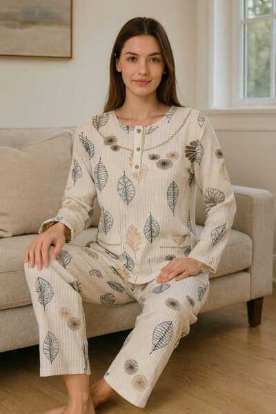 Tenra Women's Pajama Set 100% Cotton Report Fabric