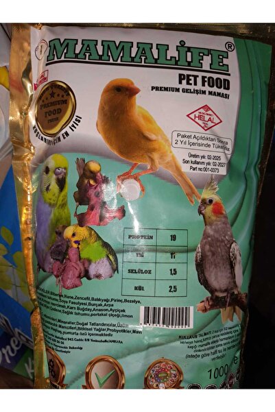 Mammamia Mamalife Premium Yavru Kuş Gelişim Maması 1KG