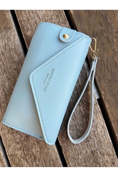 ÖZÜM TAKI Women's Wallet with Phone Compartment Light Blue