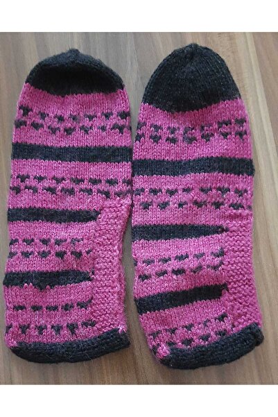 İyisini İstersen Women's Orlon Wool Yarn Handmade Knitted Patterned House Slippers Booties