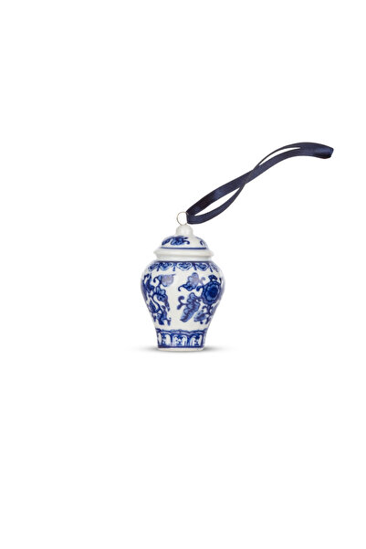 DOĞABEREN Στολίδι Χριστουγεννιάτικου Δέντρου Μίνι Μπλε-Λευκό 8 εκ.