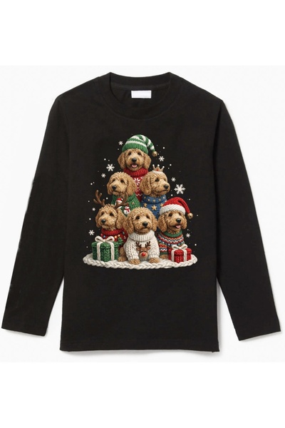 Efendioğlu Design Long Sleeve Dogs New Year Christmas Tree Printed Christmas ...