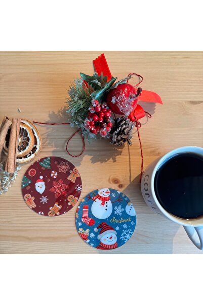 Lazer Store قاعدة كوب مستديرة منقوشة للعام الجديد من كونسبت مطبوع موديل 005