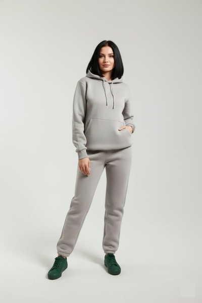 fh fashionhere Women's Soft Top and Bottom 3 Thread Stone Color Tracksuit Set with Side Pockets and Fleece Inside