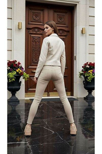 geenz manifacture Women's Beige Ngbutika Full Lycra High Waist Skinny Jean Pants (Recovery)