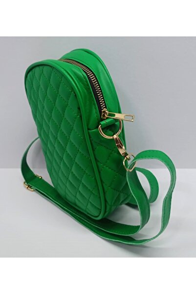 stilyy Green Quilted Patterned Strap Mini Shoulder Bag