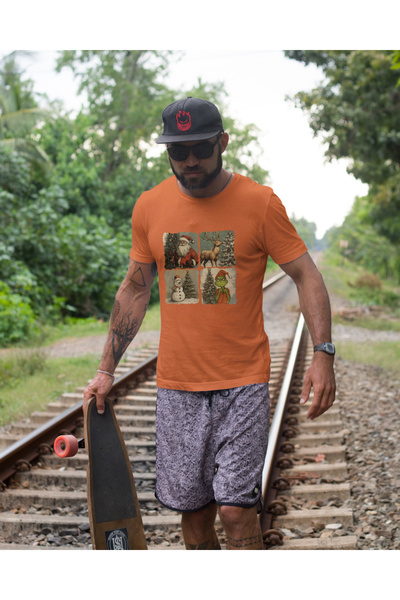 MVRDAR Tricou de Craciun unisex din 100% bumbac pentru femei si barbati