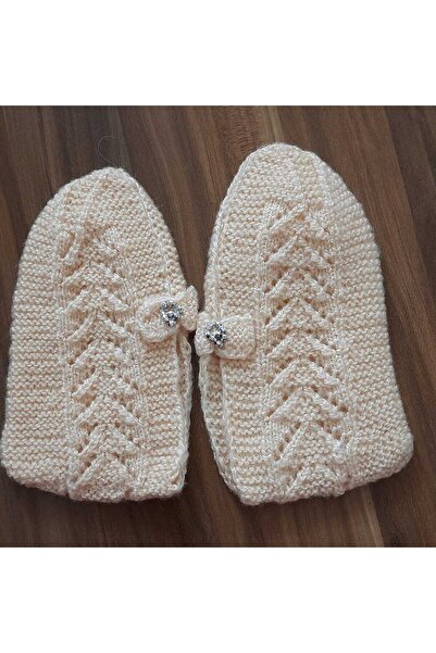 İyisini İstersen Women's Orlon Wool Yarn Handmade Knitted Patterned House Slippers Booties