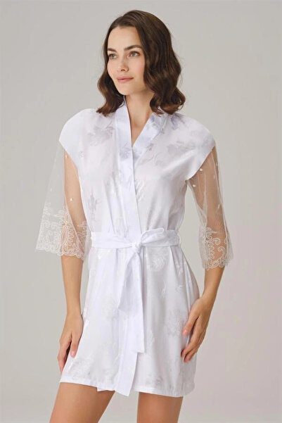 Anıl ثوب نوم نسائي طويل الأكمام ورقبة على شكل حرف V من الساتان الصيفي المستقي...