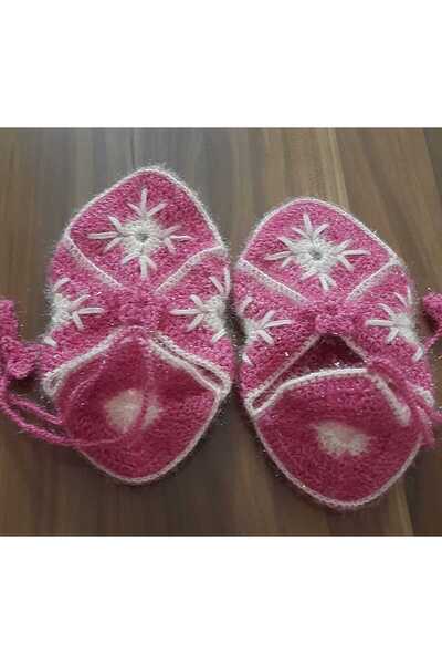 İyisini İstersen Women's Orlon Wool Yarn Handmade Crochet Patterned House Slippers Booties