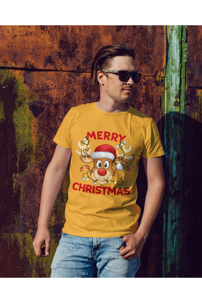 MVRDAR Tricou de Craciun unisex din 100% bumbac pentru femei si barbati