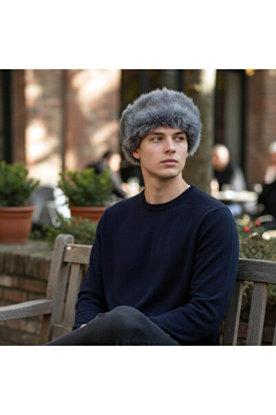 AbbasShop Hakiki Deri Toskana Börk - Kış Modasında Geleneksel Dokunuş Boz Bere