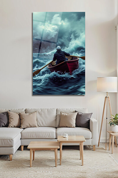 B&G DESIGN Omul care stă în picioare în fața provocărilor, pictură pe sticlă,...