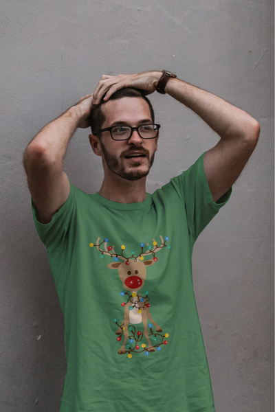 MVRDAR Tricou de Craciun unisex din 100% bumbac pentru femei si barbati