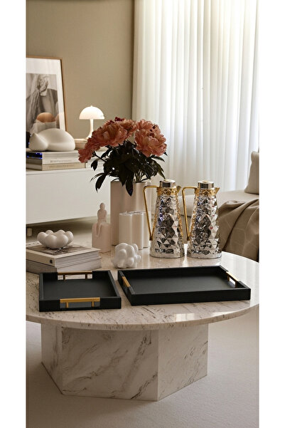 Generic طقم ترامس شاي وقهوة +صواني تقديم بتصميم ملكي فاخر