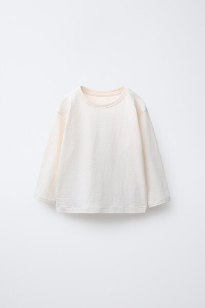 Magu Girls' Cotton 3-Piece Long Sleeve T-Shirt Set – Ecru, Pink, Black