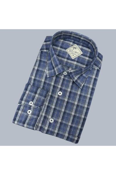 Elines butiq Klasik %100 cotton uzun kollu terletmeyen kışlık gömlek (regular...