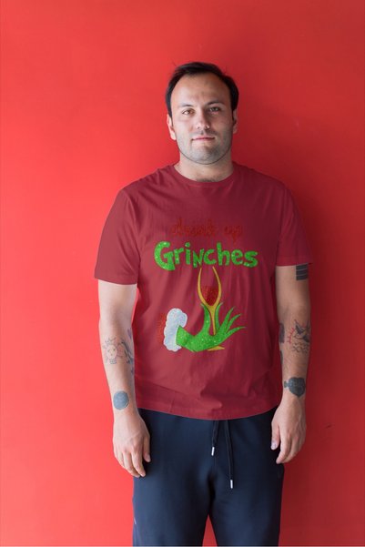 MVRDAR Tricou de Craciun unisex din 100% bumbac pentru femei si barbati