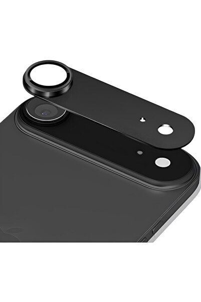 PiyasaSepeti غطاء حماية كامل للعدسة لهاتف آيفون 17 إير من أبل، أسود اللون