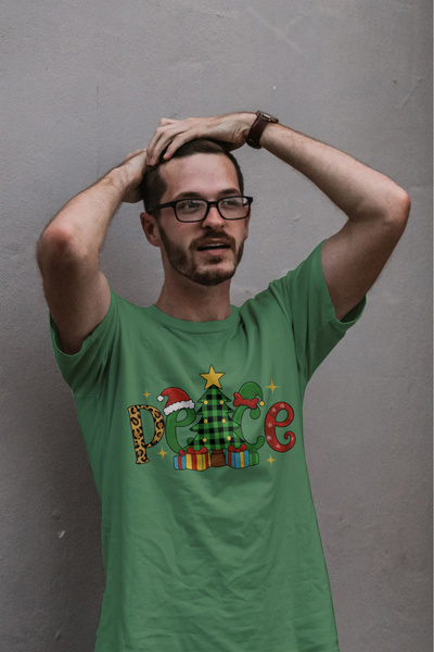 MVRDAR Tricou de Craciun unisex din 100% bumbac pentru femei si barbati