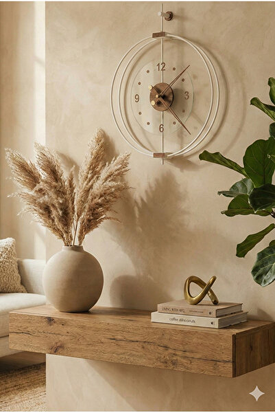 ASA KONSEPT Rosa Beyaz/Ceviz Premium – Çift Çemberli Lüks Büyük Sessiz Duvar ...