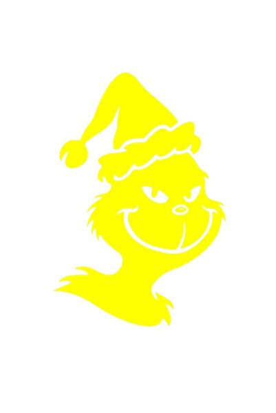 Oracal 651 Sticker decorativ, autocolant pentru masina, Grinch, 30cm, galben