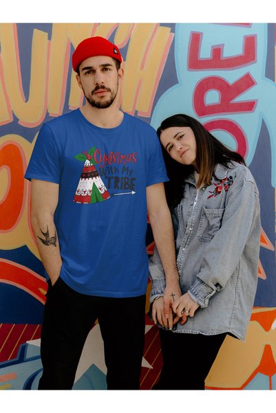 MVRDAR Tricou de Craciun unisex din 100% bumbac pentru femei si barbati