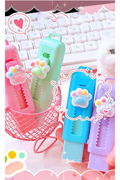 ÖZ KIRTASİYE Sevimli Patiler Sürgülü Mekanizmalı Silgi Pastel Renk (1adet)