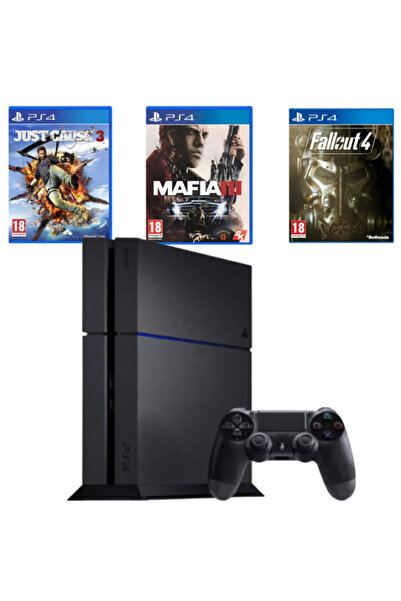 Sony Pachet PlayStation 4 Consolă PS4 500GB + Controller + 3 Jocuri (Second-Hand)
