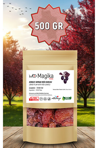 Magika Design 500 GR Kuru Kırmızı Yaprak Erik, Katkısız ve Koruyucusuz, Türkiye'de Üretildi, %100 Doğal