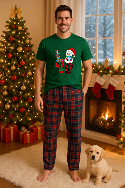MVRDAR Set pijamale barbati bumbac Colectia Grinch Christmas, sarbatori de Cr...
