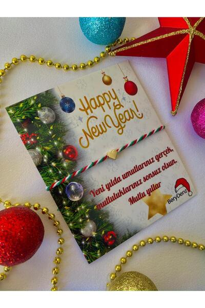 BeryDenz Kalpli Bileklik/Yılbaşı Şans Bilekliği(Kartlı+Hediye Paketli)