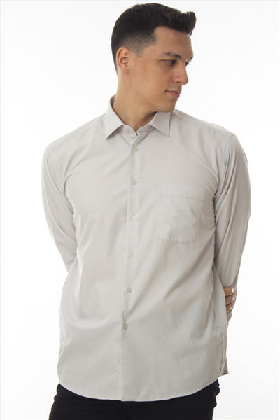 DAŞ ÜNİFORMA Classic Cut Long Sleeve Dacron Fabric Regular (with Pocket) Classic Men's Shirt