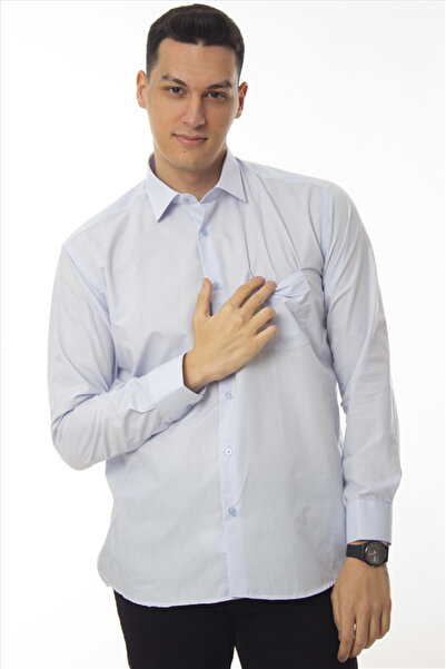 DAŞ ÜNİFORMA Classic Cut Long Sleeve Dacron Fabric Regular (with Pocket) Classic Men's Shirt