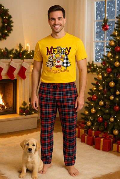 MVRDAR Set pijamale barbati bumbac Colectia Grinch Christmas, sarbatori de Cr...