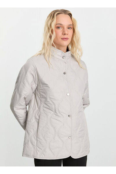 Selen Ekru Kadın Standart Kapitone Mont 25KSL6154
