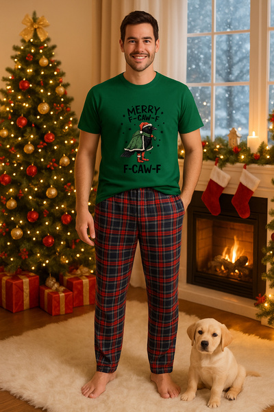 MVRDAR Set pijamale barbati bumbac Colectia Grinch Christmas, sarbatori de Cr...