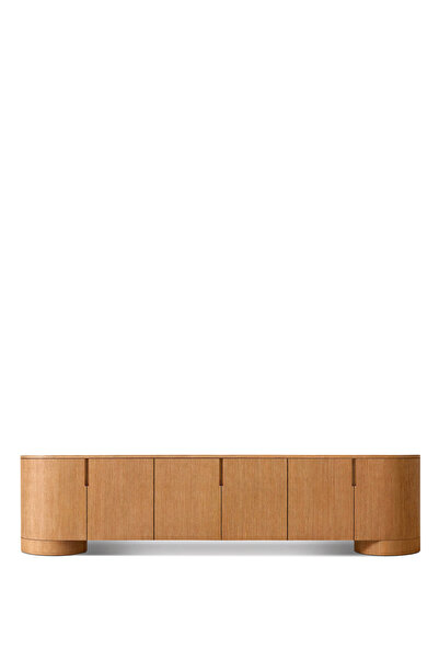 Latanwood Poseidon Naturel Meşe Ahşap 6 Kapaklı TV Konsolu