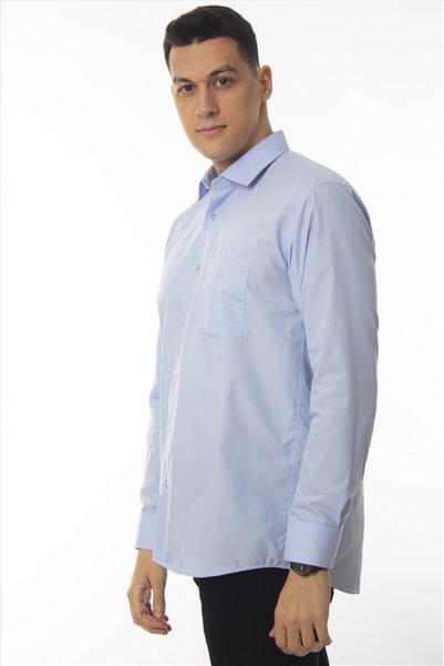 DAŞ ÜNİFORMA Classic Cut Long Sleeve Dacron Fabric Regular (with Pocket) Classic Men's Shirt
