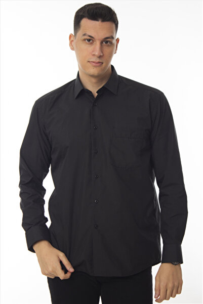 DAŞ ÜNİFORMA Classic Cut Long Sleeve Dacron Fabric Regular (with Pocket) Classic Men's Shirt