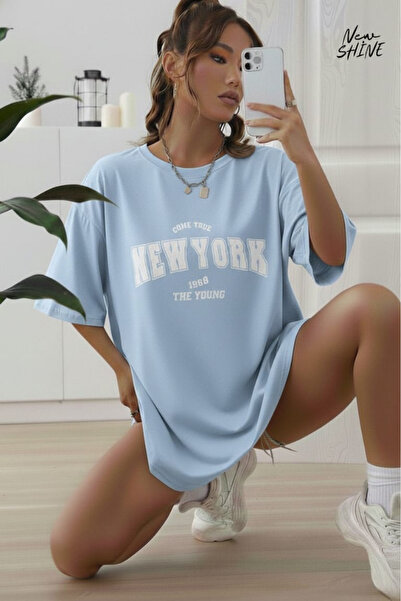 New Shine Μπλουζάκι New York Come True με τύπωμα oversized