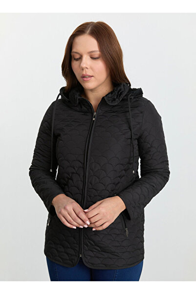 Selen Siyah Kadın Standart Kapitone Mont 25KSL6159