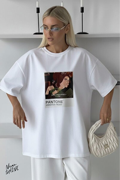 New Shine Pantone cu imprimeu supradimensionat tricou