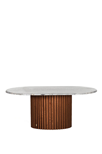 Ananas Docia Serisi Forest Traverten Meşe Oval Orta Sehpa