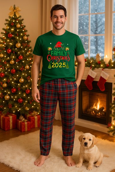 MVRDAR Σετ ανδρικής βαμβακερής πιτζάμας Grinch Christmas Collection, Χριστουγ...